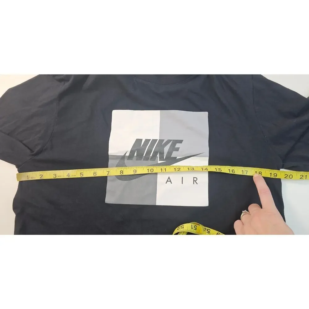 The Nike tee spell out logo graphic black white long sleeve t shirt NWOT y2k L